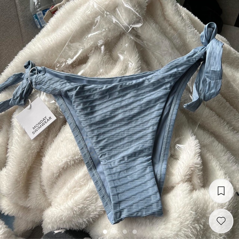 Monday swimwear wategos blue tie side bikini bottoms
